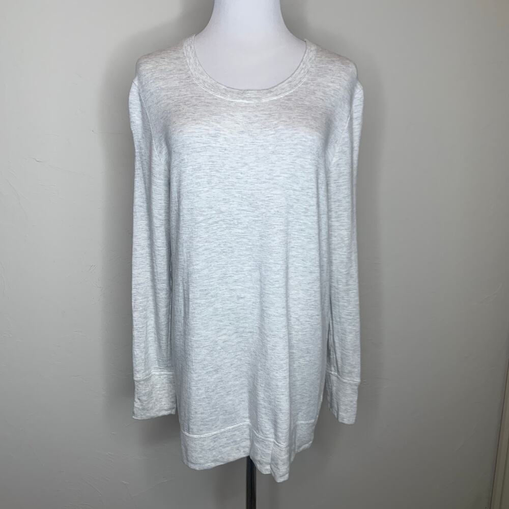 Grey Athleta Jersey Top Long Slv Cross Back Small